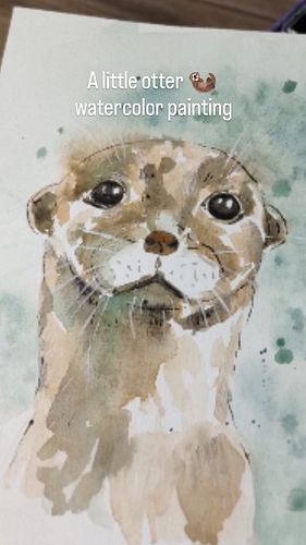 I really enjoyed painting this little otter! 🦦 I hope you enjoy it too! 😊 
#otter #ottersofinstagram #watercolorpainting