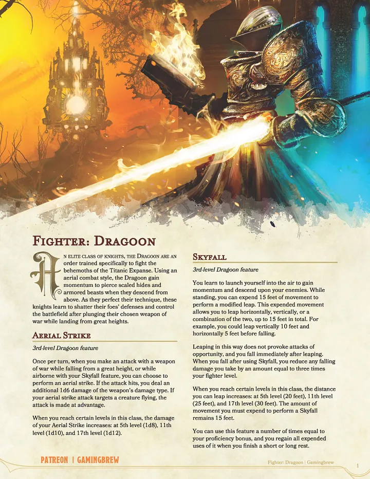 The Dragoon | 5E Fighter Subclass product image (2)