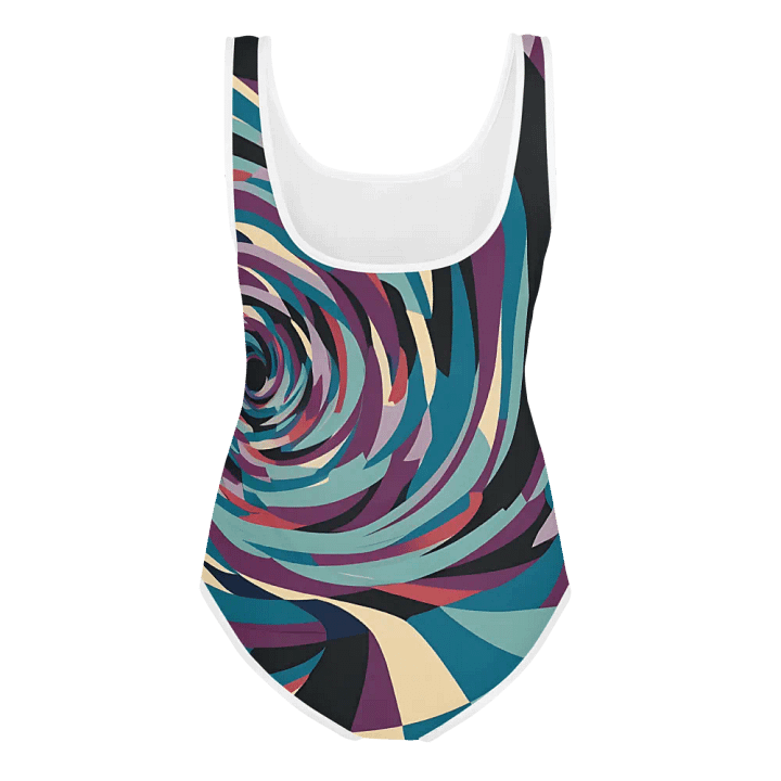 Abstract Lithographic Pattern Design Youth One Piece Swimsuit - V5 product image (2)