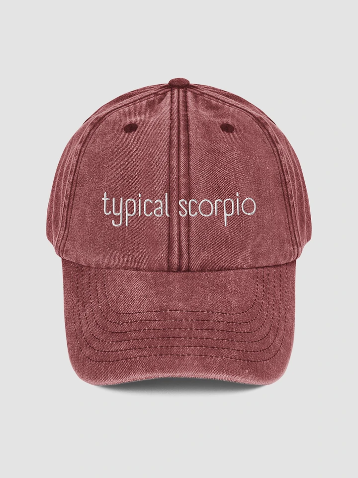Typical Scorpio White on Red Vintage Wash Dad Hat product image (1)