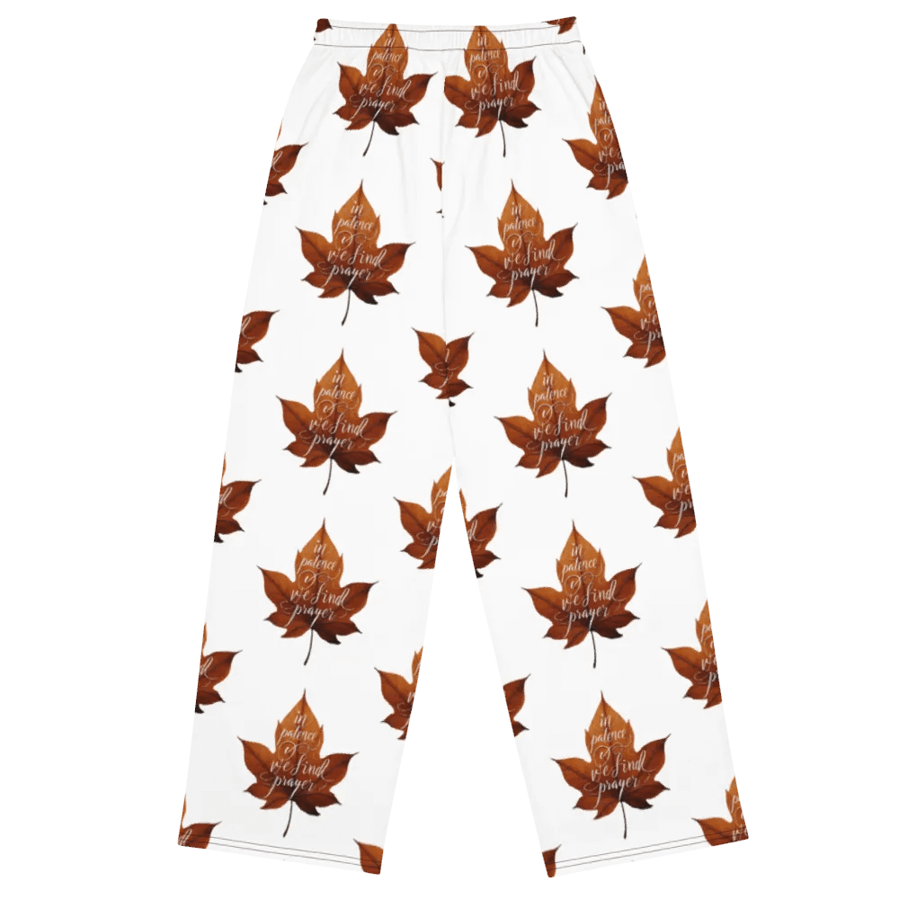 Maple Leaf All-Over Print Wide-Leg Pants product image (2)
