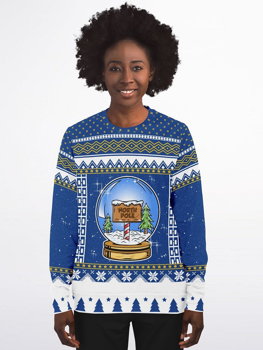 Festive North Pole Snow Globe Ugly Christmas Sweatshirt - Cozy Holiday Apparel product image (5)