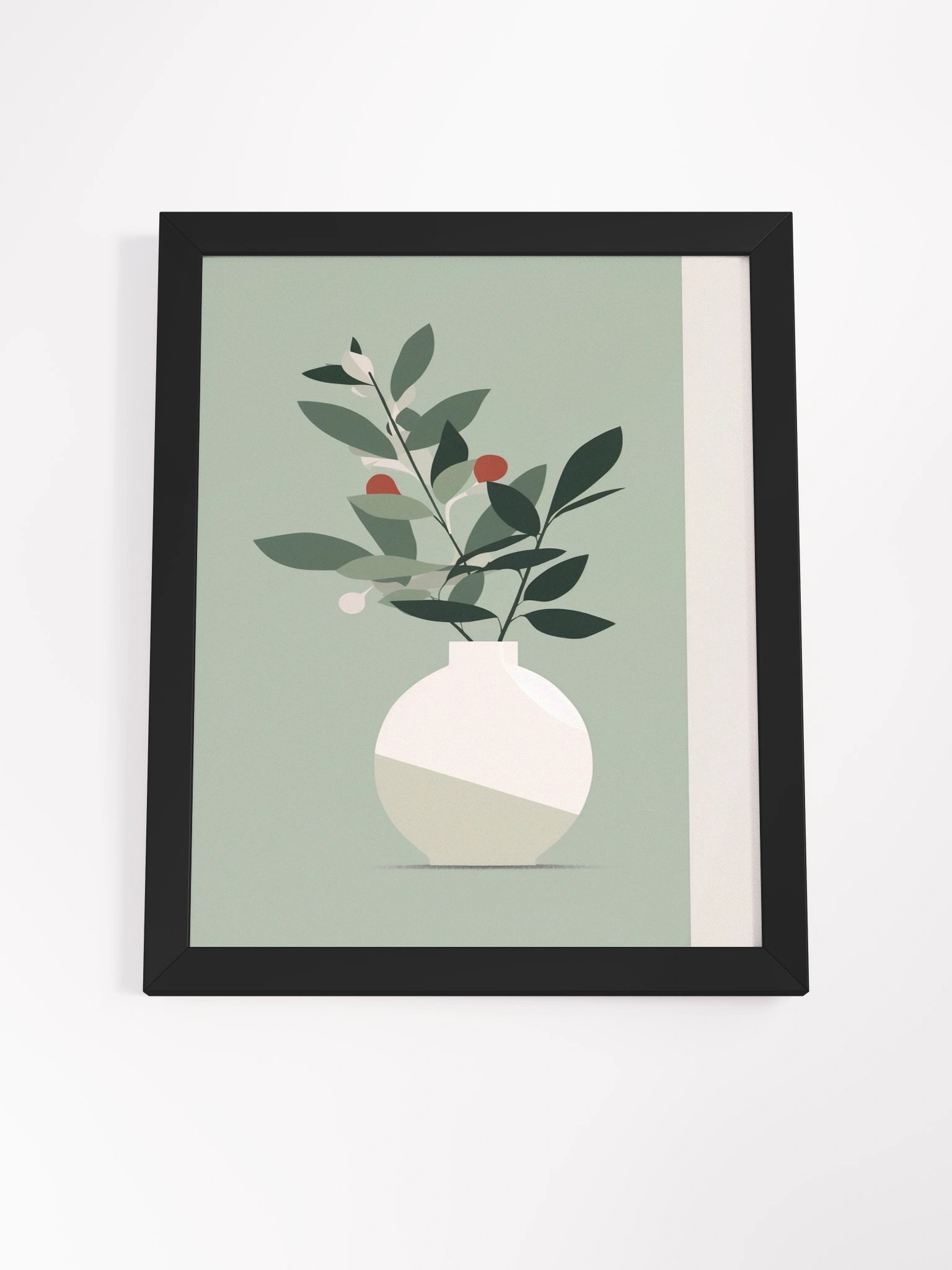 Sage Bloom Framed Matte Wall Art Canvas product image (6)