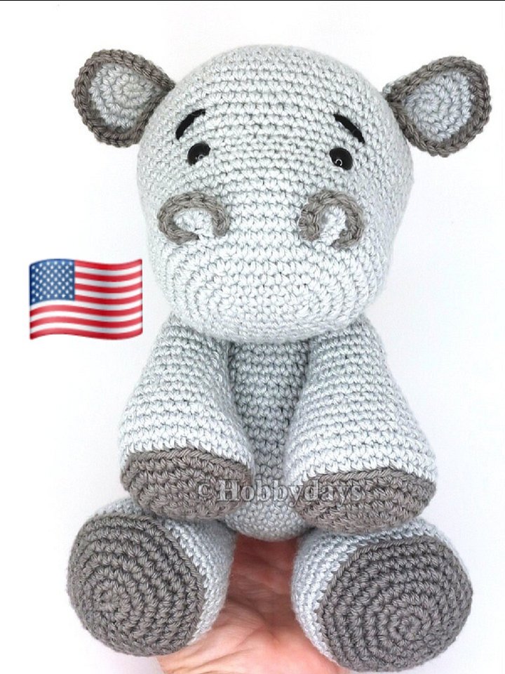 USA Pattern - Amigurumi Crochet Hippo product image (1)