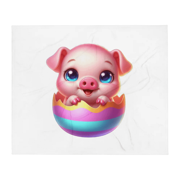 Pig Easter Egg - Throw Blanket product image (1)
