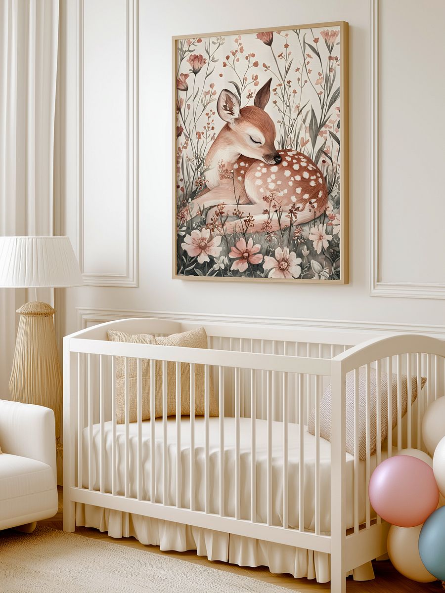 Cute Sleeping Brown Bunny in Daisies and Wildflowers product image (1)