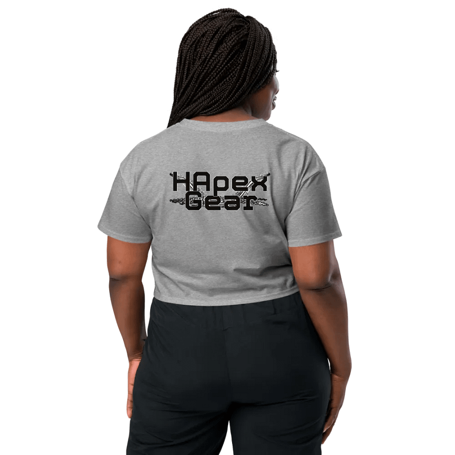Women's Premium Crop Top - Embroidered - Black HApex Gear White Logo product image (3)