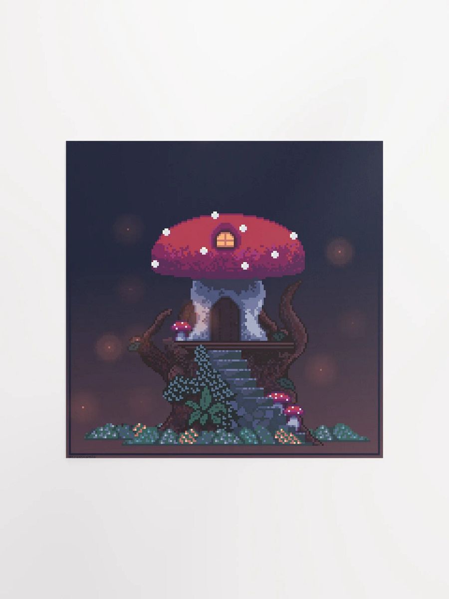 Mushroom House Pixel Art Print product image (1)