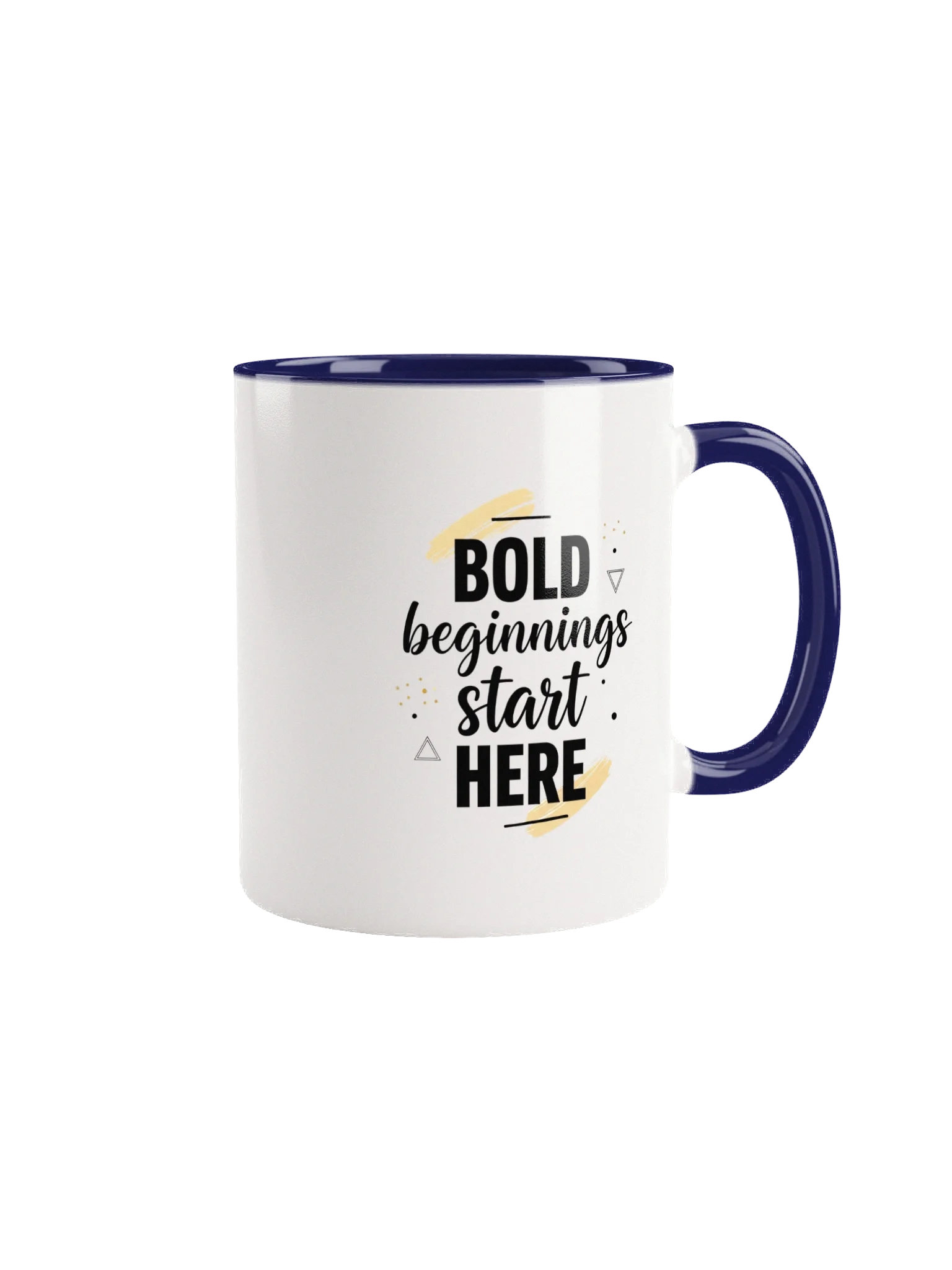Bold Beginnings Start Here Mug – Inspirational Coffee Cup for Motivated Minds & New Adventures product image (1)