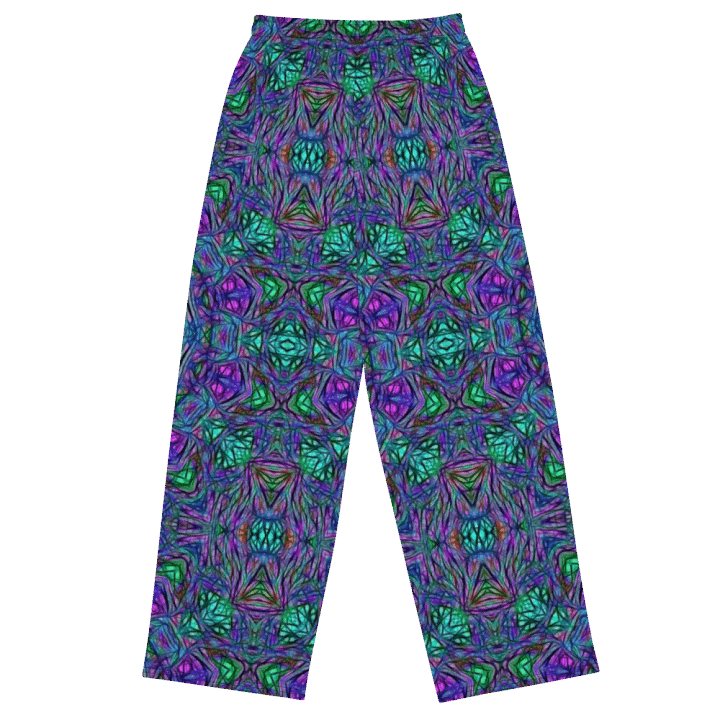 Blue Green Purple Kaleidoscope Wideleg Pants product image (1)