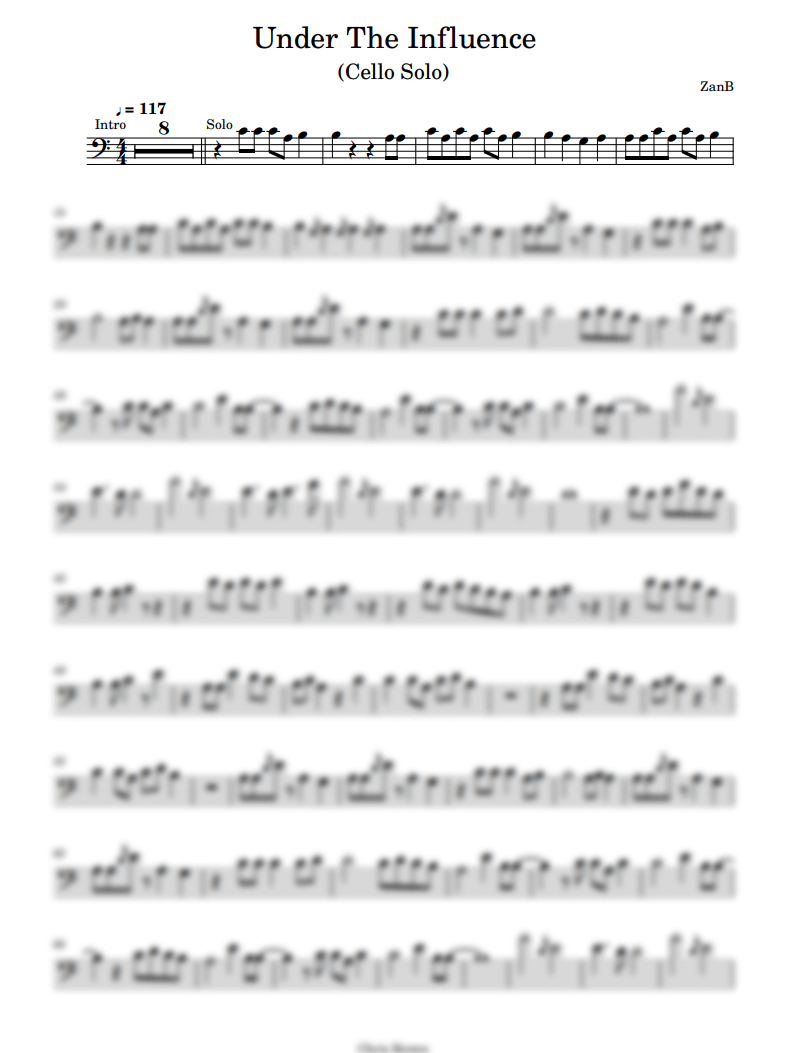 Chris Brown - Under The Influence (Cello Solo) product image (1)