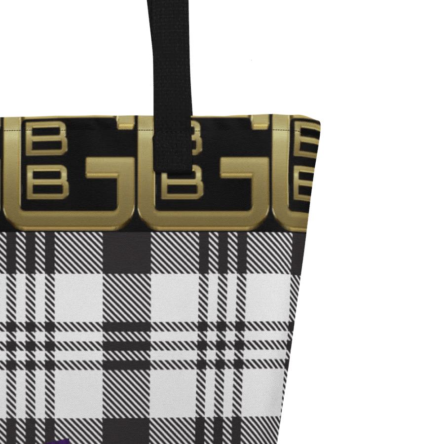 Black and White Plaid with Diamonds BBG Tote Bag with Pocket product image (3)