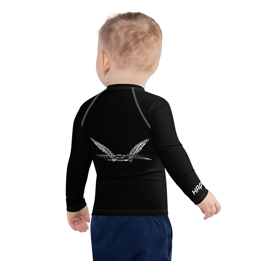 White HApex Gear White Logo Cancer Awareness Orange Ribbon. Black Kids Rash Guard product image (9)