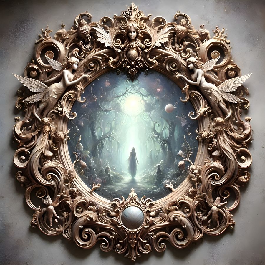 Ornate Mirror: A Glimpse into Another Realm. product image (1)