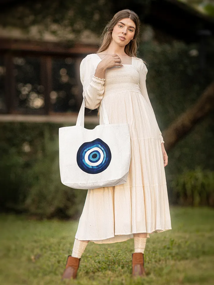 Blue Mati Organic Cotton Tote in Natural – Protection & Style in One product image (1)