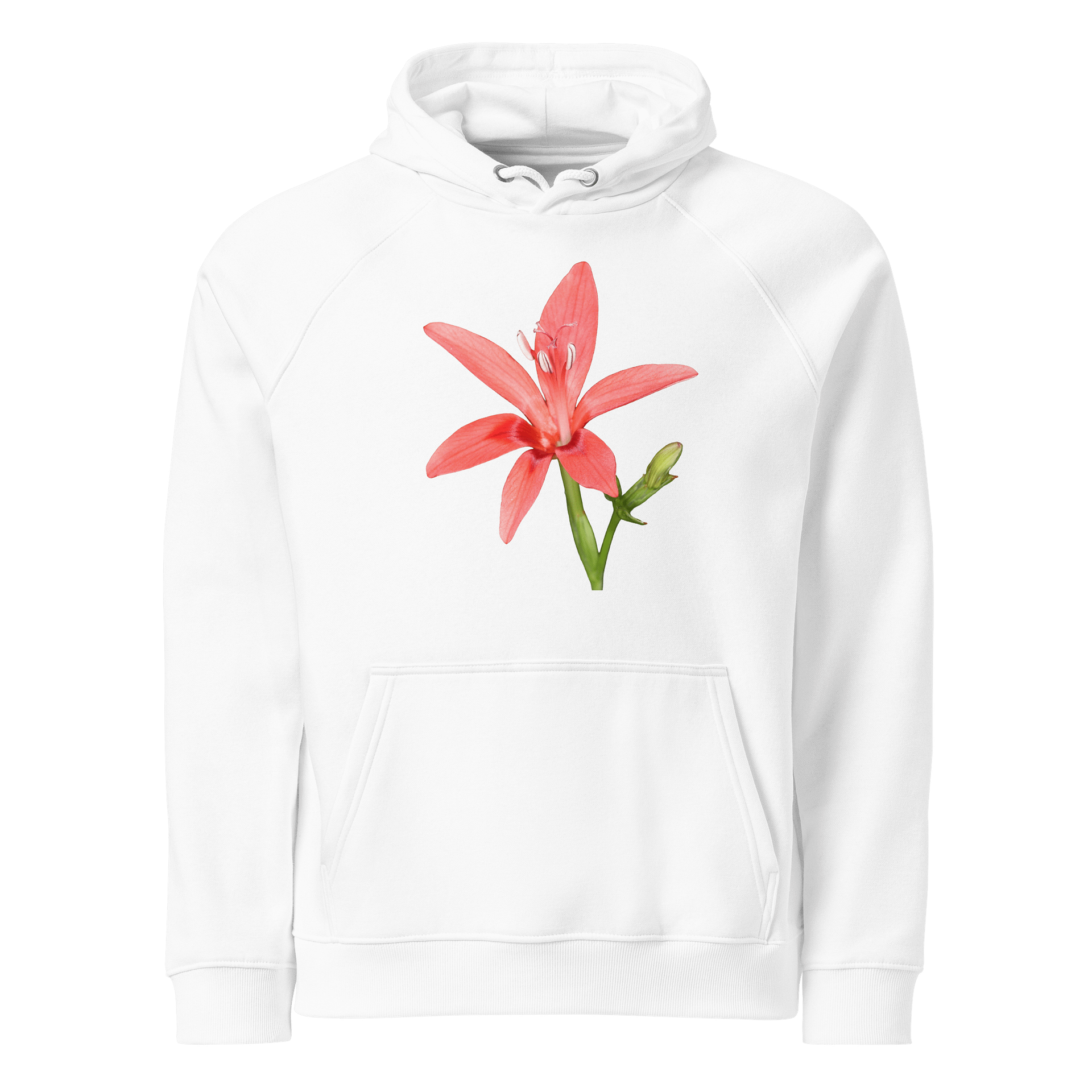 Scarlet River Lily Unisex Eco Raglan Hoodie product image (1)
