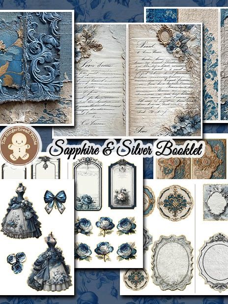Sapphire & Silver - Timeless Charm Ephemera Kit Digital Download product image (6)
