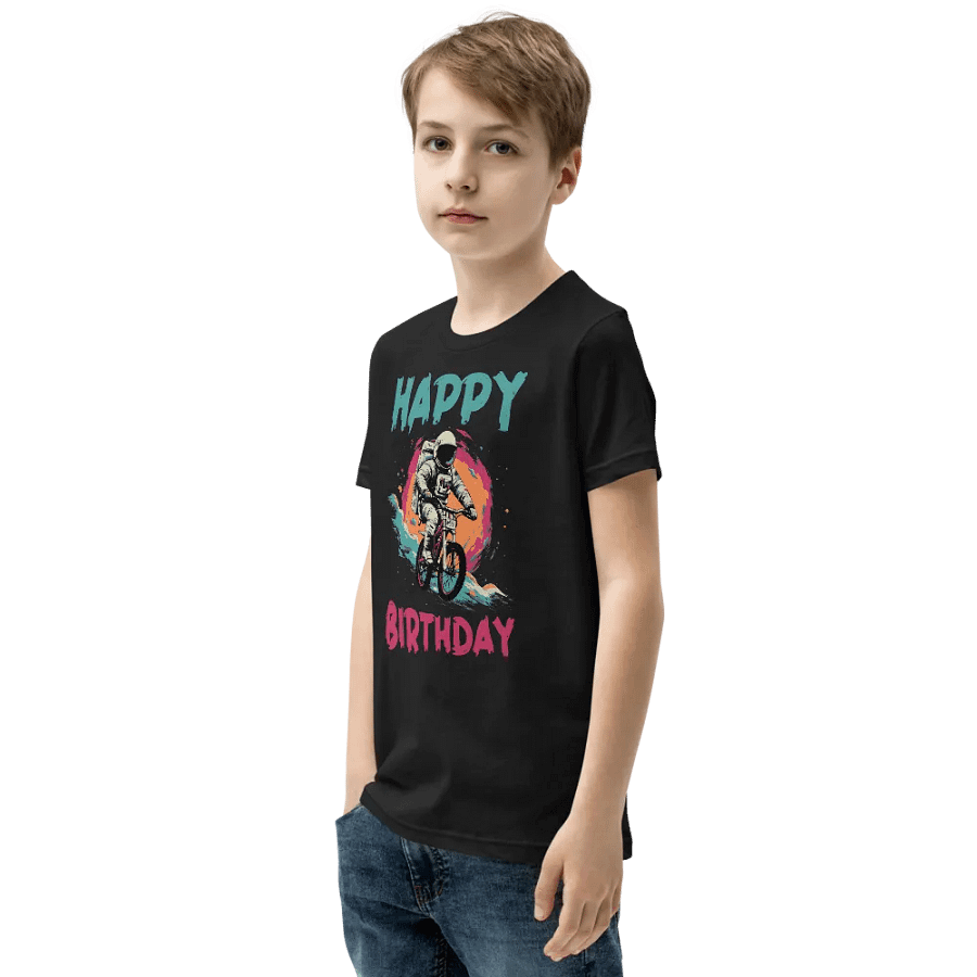 Happy Birthday (Astronaut on a Bike) T-Shirt For Kids product image (3)