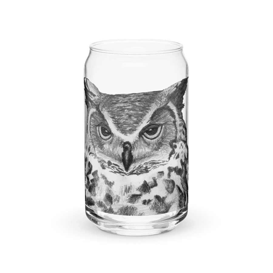 Owl Drawing Glass Can Cup product image (2)
