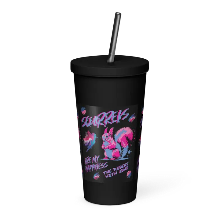 SQUIRRELS ARE MY HAPPINESS, Neon Squirrel Party Insulated Tumbler product image (1)