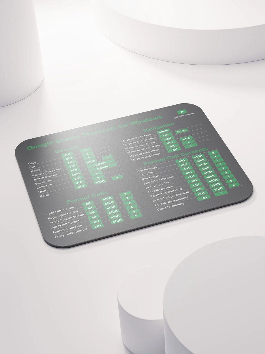 Keyboard Shortcuts Mouse Pad for Windows - Google Sheets product image (4)