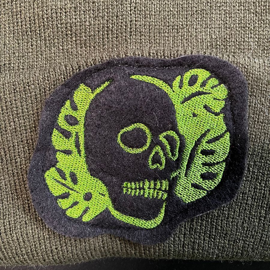 Dark Green Beanie with Green and Black Patch product image (2)