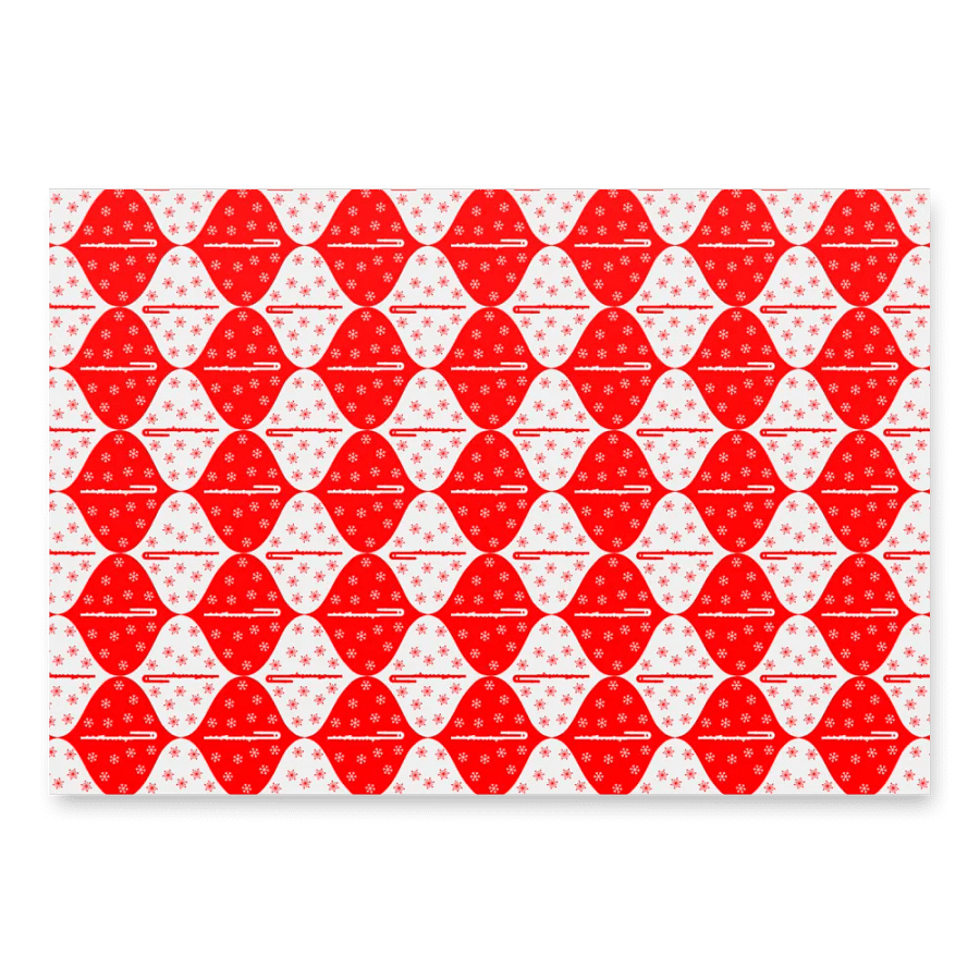 Flutes and Snowflakes - Bass - Red Gift Wrap Paper product image (5)