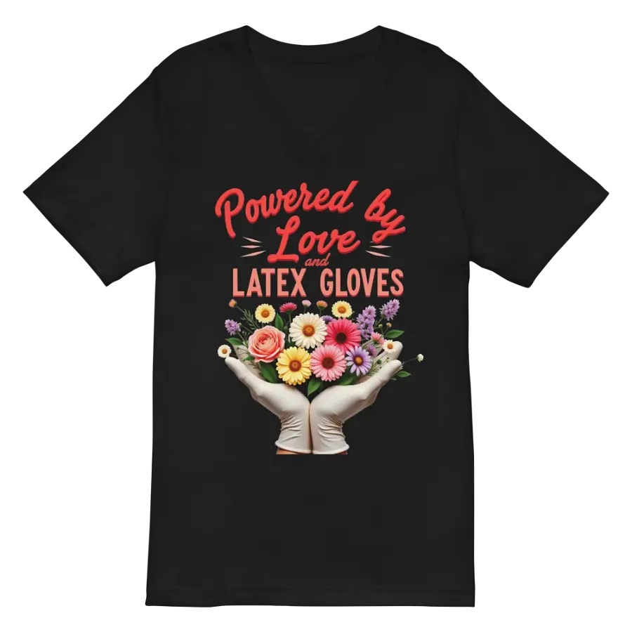 Love and Latex Floral V-Neck Tee product image (3)