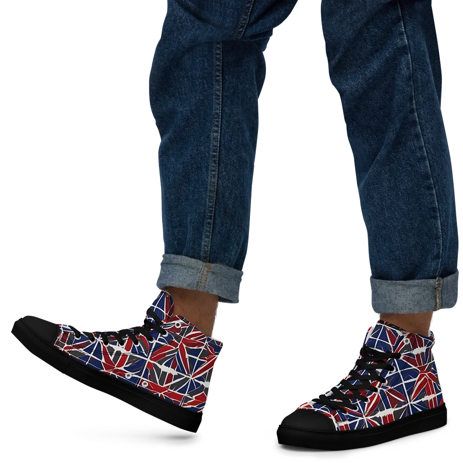 Red And Blue Mosaic Men's High Top Shoes product image (18)