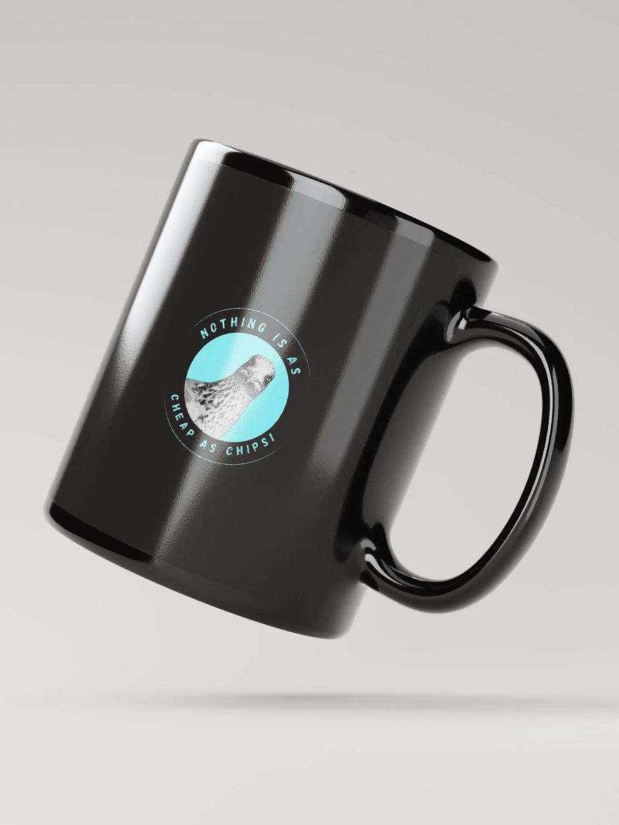 Gavin the Gull - Nothing is as Cheap as Chips Sky Blue Black Glossy Mug product image (4)