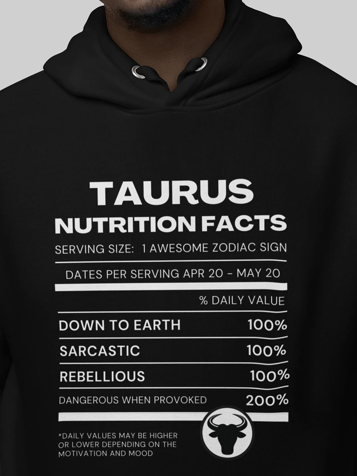 Taurus Nutrition Facts Hoodie product image (1)