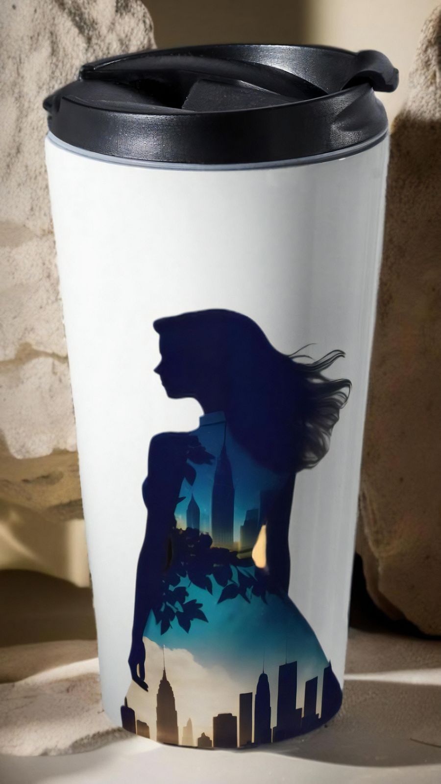 Cityscape Silhouette Stainless Steel Travel Mug product image (3)