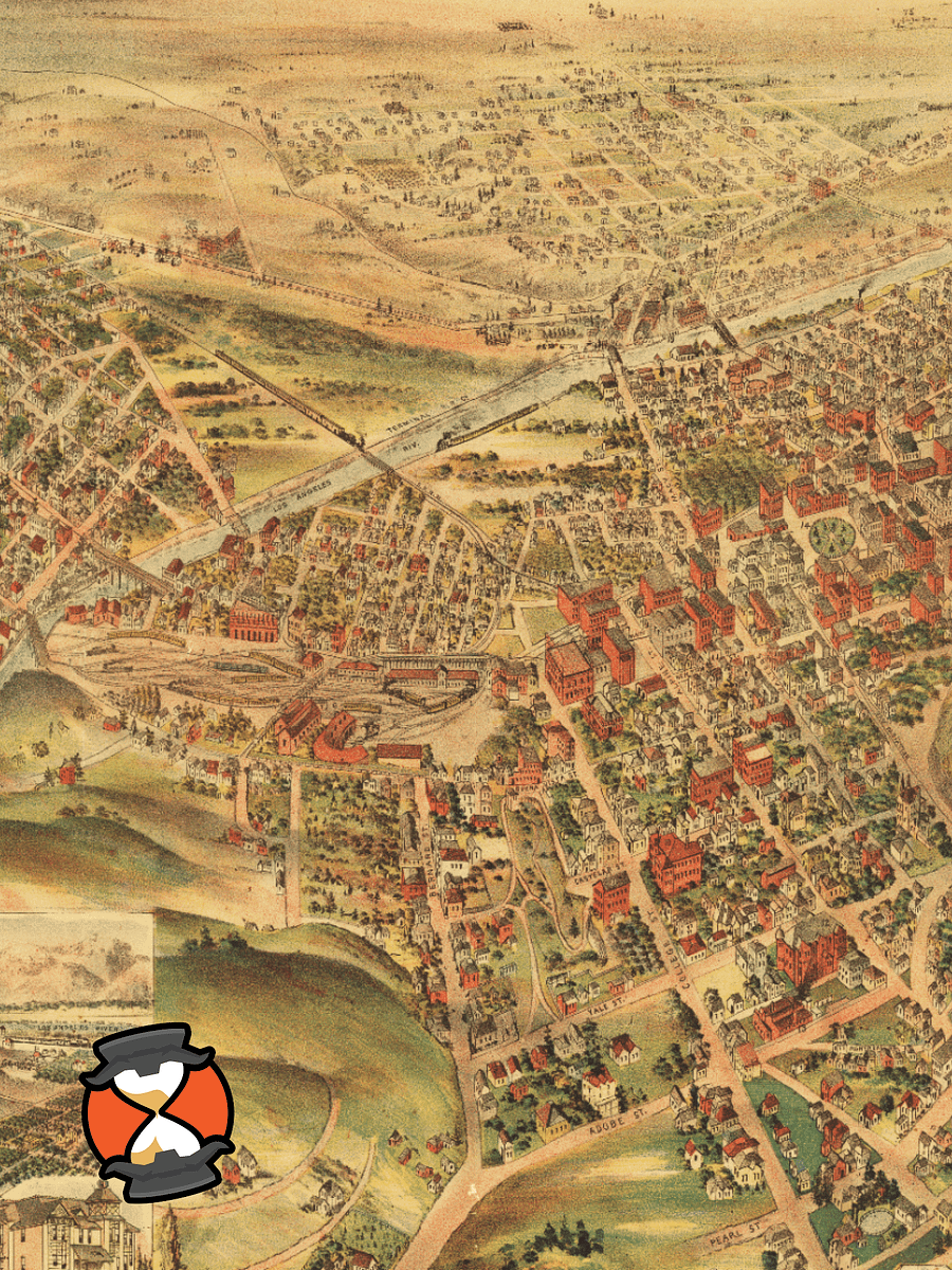 Los Angeles 1891 Poster Print – Hand-Drawn Historic Map Print (Unframed) product image (3)