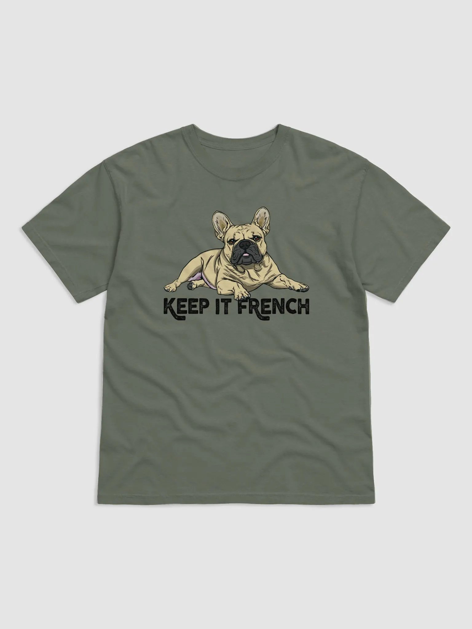 Keep It French T-Shirt of a French Bulldog (Fawn) | Funny T-Shirt for Frenchie Paw-rents product image (24)