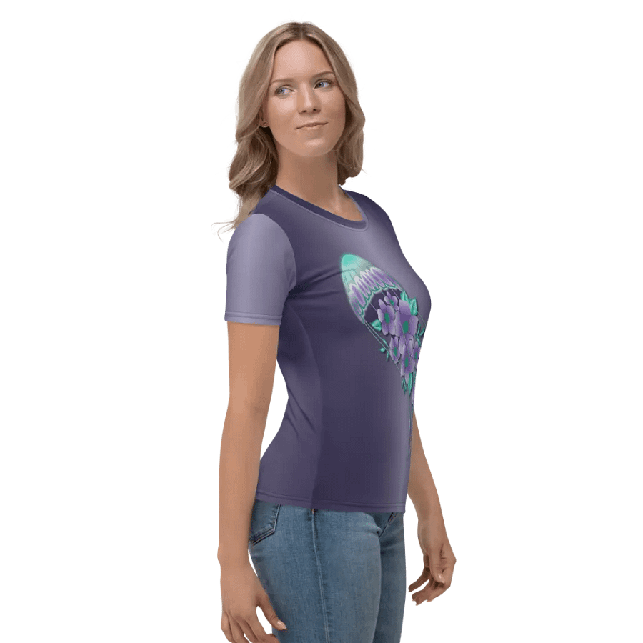 Tropical Floral Jellyfish All Over Print T-shirt product image (4)