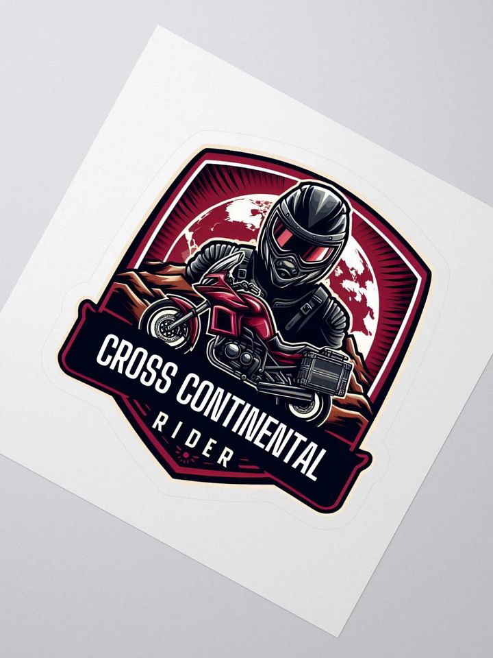 Cross Continental Rider Kiss Cut Stickers | AI design cross continental touring product image (2)