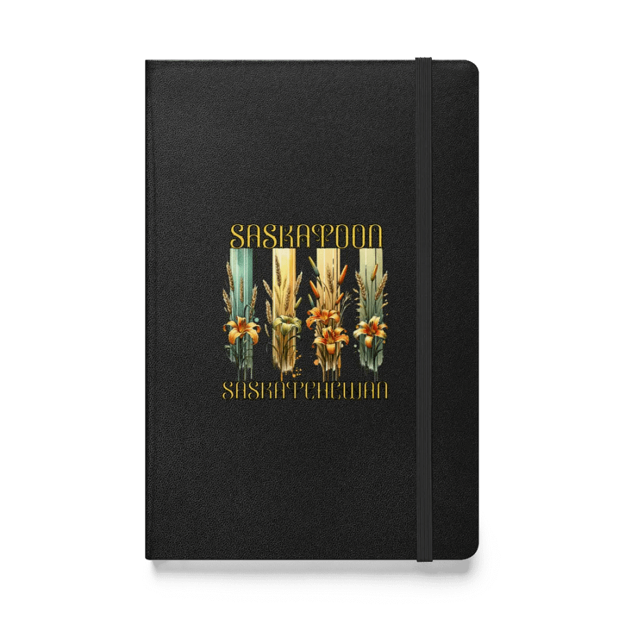 Saskatoon Saskatchewan 4 Vertical Tiger Lily Wheat Art Deco Botanical Hardcover Notebook product image (1)