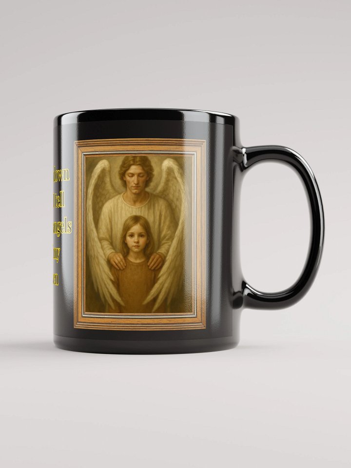 Angels Watch Over Them (Female) Glossy Black Mug product image (1)
