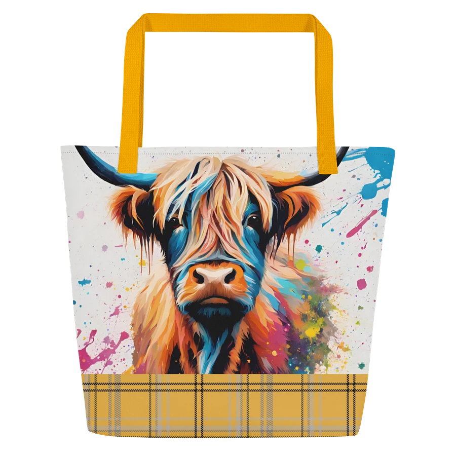Multi Coloured Paint Splash Highland Cow Tote Bag product image (3)