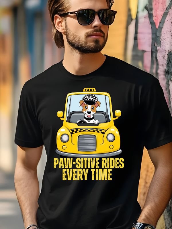 paw-sitive rides every time unisex shirt product image (1)