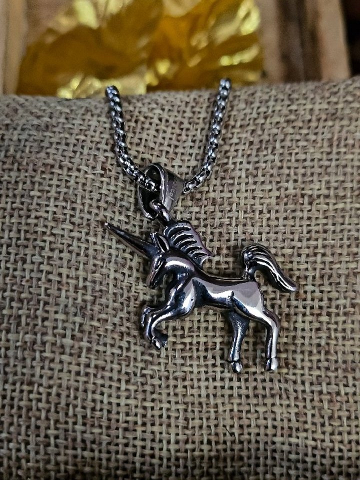 The Armored Kingdom Silverhorn Unicorn Necklace product image (1)