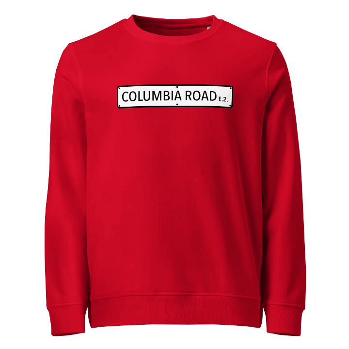 Columbia Road E.2. Unisex Organic Sweatshirt (Red) product image (1)