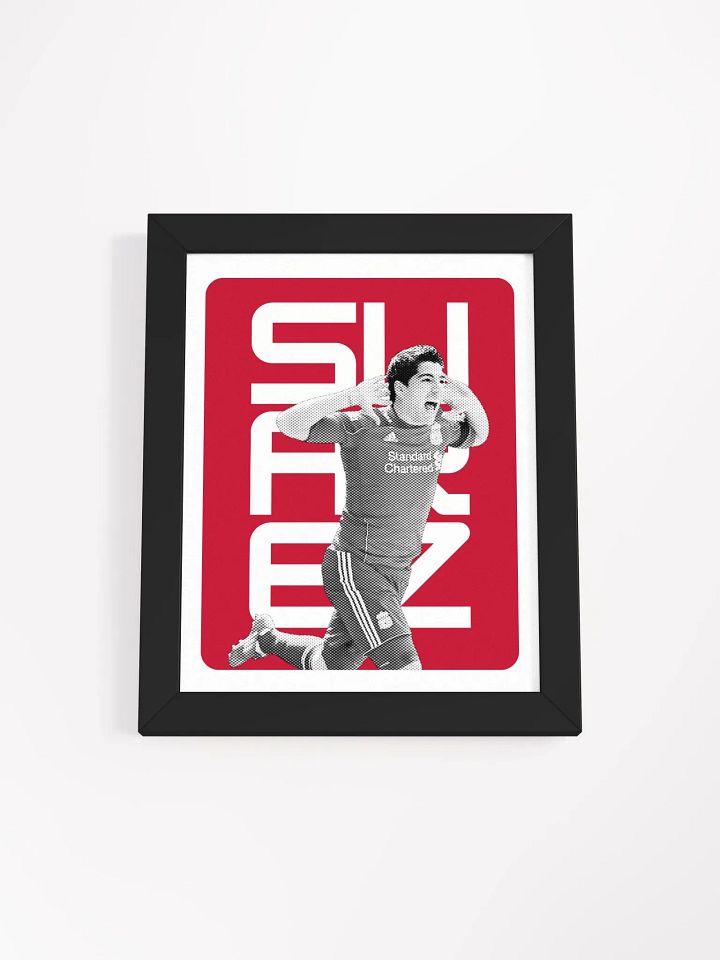 Luis Suárez BW Liverpool Name Art Framed Print product image (2)