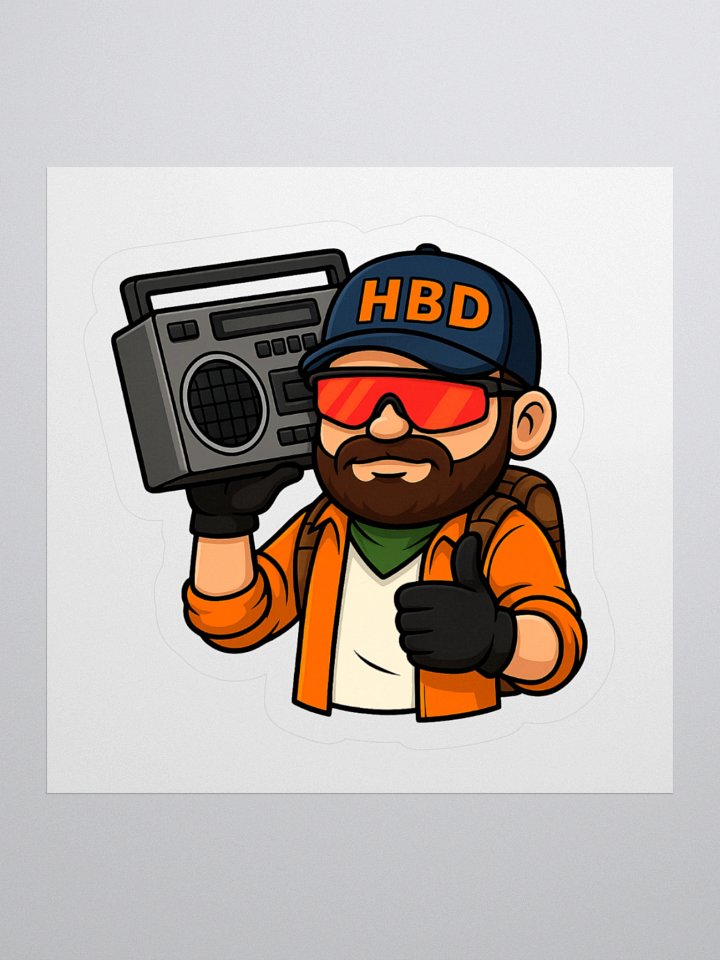 HBD Gaming Transparent Boombox Decal product image (1)