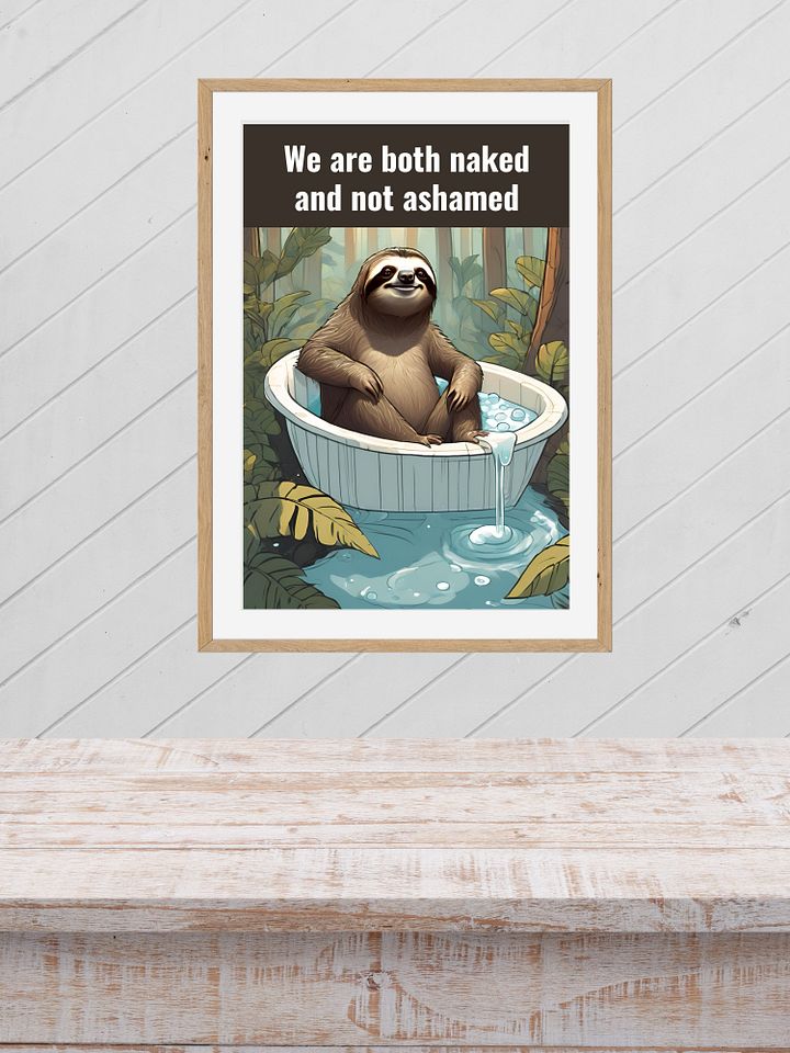 Sloth Enjoying Bubble Bath Bathroom Downloadable Wall Art product image (2)