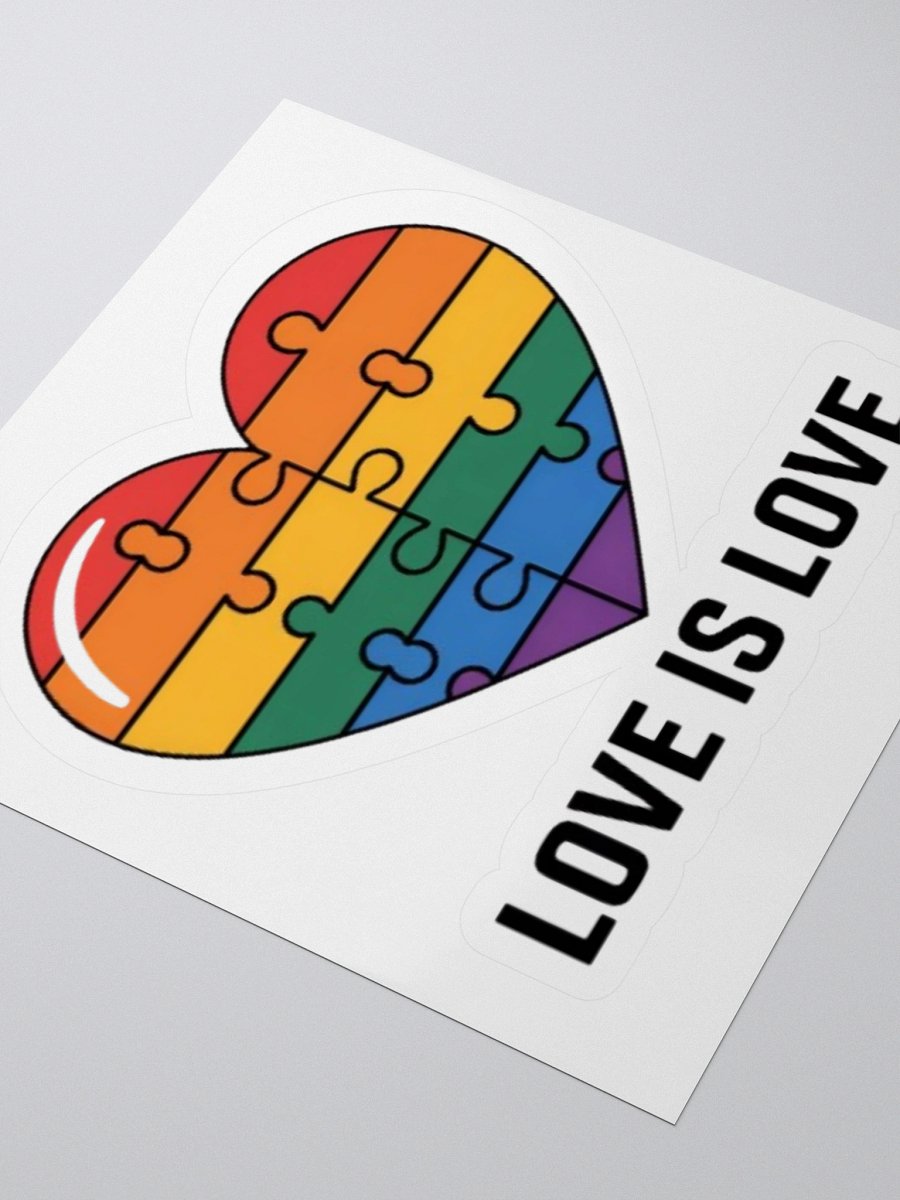 Love Is Love Puzzle Heart Sticker - Celebrate Unity and Diversity product image (9)
