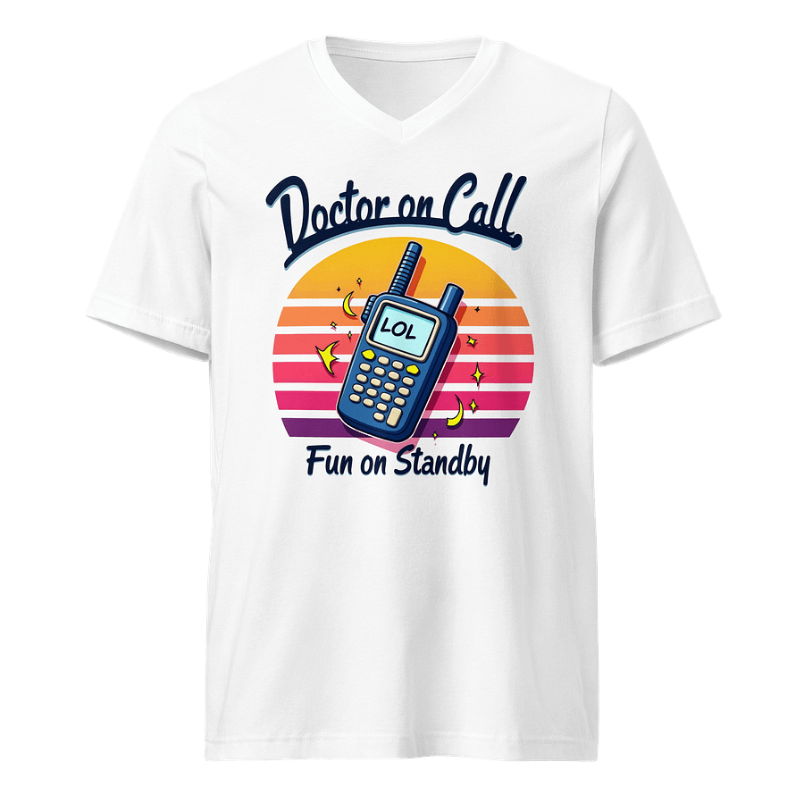 Retro Doctor on Call Pager V-Neck Tee product image (1)