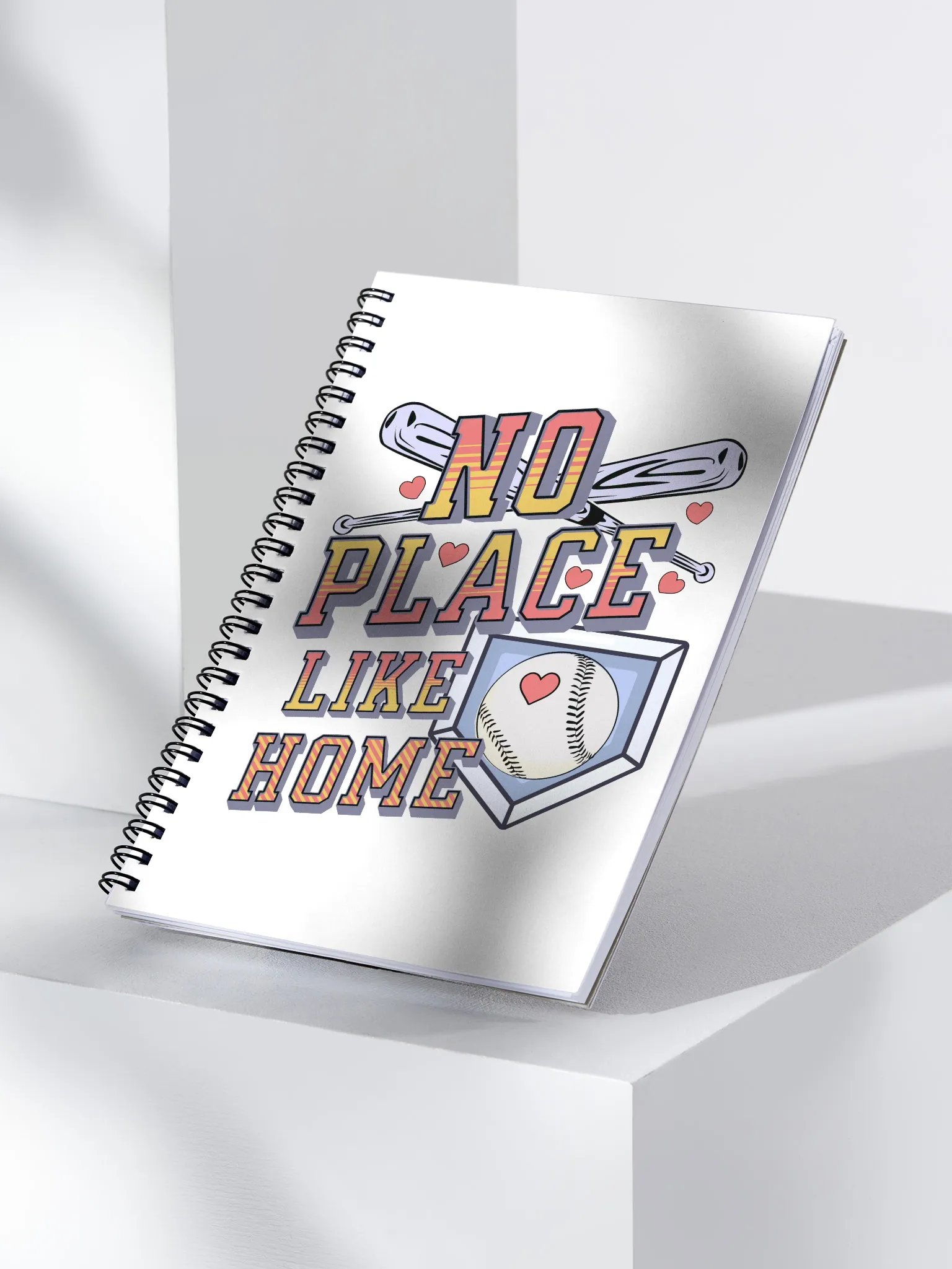 No Place Like Home Baseball Heartfelt Spiral Notebook product image (3)