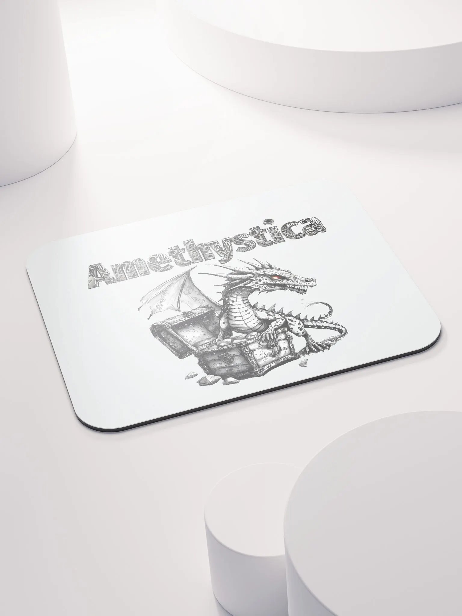 Classic Mouse Pad: Rock On Dragon with Treasure chest product image (4)