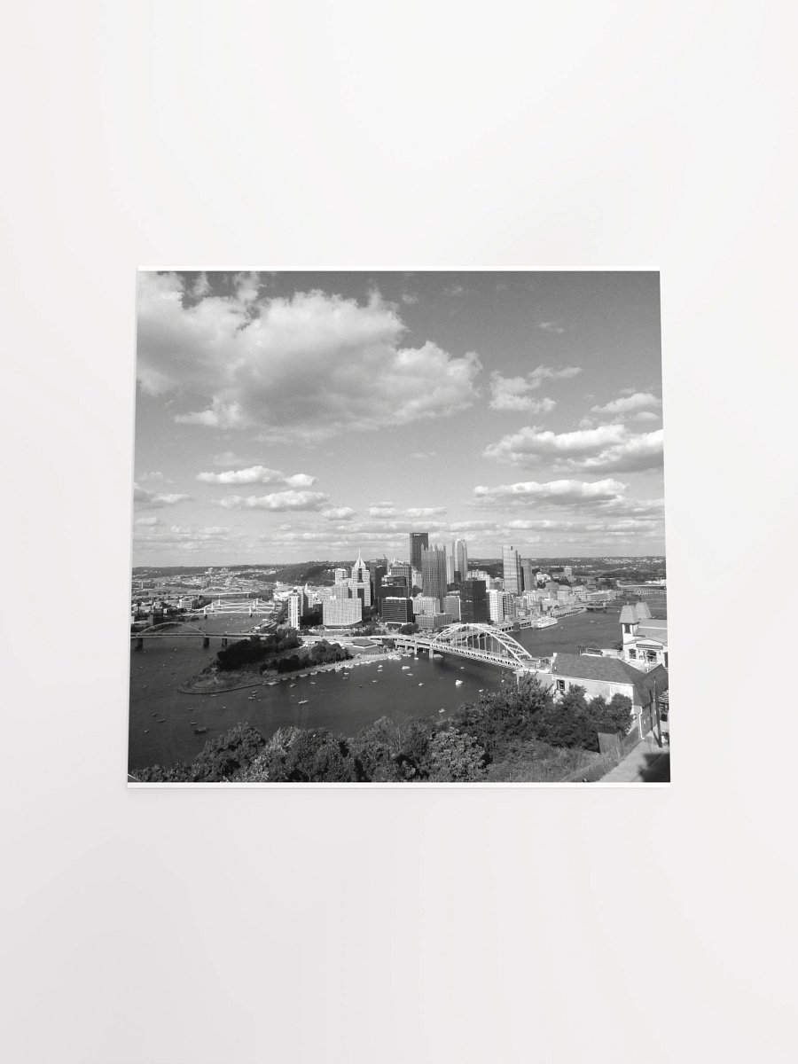 Pittsburgh - Cloudy Downtown - Black & White - poster product image (10)